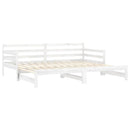 daybed med udtræk 2x(90x200) cm massivt fyrretræ hvid