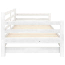 daybed med udtræk 2x(90x200) cm massivt fyrretræ hvid