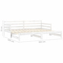 daybed med udtræk 2x(90x200) cm massivt fyrretræ hvid