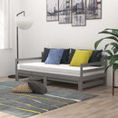 daybed med udtræk 2x(90x200) cm massivt fyrretræ grå