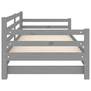 daybed med udtræk 2x(90x200) cm massivt fyrretræ grå