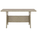 havebord 120x70x66 cm polyrattan grå