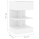 sengeborde 2 stk. 40x35x65 cm konstrueret træ hvid
