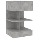 sengebord 40x35x65 cm konstrueret træ betongrå