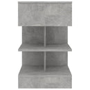 sengebord 40x35x65 cm konstrueret træ betongrå