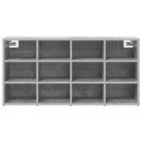 Sko skab med hylde Betongrå 103 x 30 x 51 cm Konstrueret træ