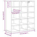 Sko skab Sonoma eg 77,5 x 30 x 83,5 cm Konstrueret træ