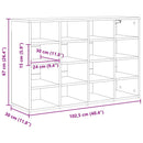 Sko skab 103 x 30 x 67 cm Konstrueret træ Hvid