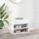 skobænk 60x30x45 cm konstrueret træ hvid