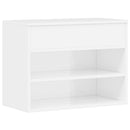 skobænk 60x30x45 cm konstrueret træ hvid højglans