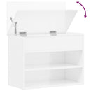 skobænk 60x30x45 cm konstrueret træ hvid højglans