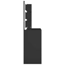 makeupbord med LED-lys 74,5x40x141 cm sort