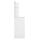 makeupbord med LED-lys 74,5x40x141 cm hvid højglans