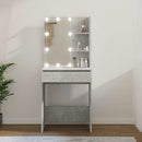 makeupbord med LED-lys 60x40x140 cm betongrå