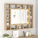 spejlskab med LED-lys 91x15x76,5 cm sonoma-eg
