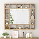 spejlskab med LED-lys 91x15x76,5 cm sonoma-eg
