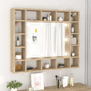 spejlskab med LED-lys 91x15x76,5 cm sonoma-eg