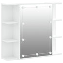spejlskab med LED-lys 70x16,5x60 cm hvid
