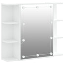 spejlskab med LED-lys 70x16,5x60 cm hvid