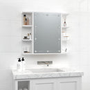 spejlskab med LED-lys 70x16,5x60 cm hvid