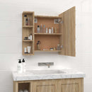 spejlskab med LED-lys 70x16,5x60 cm sonoma-eg