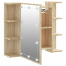 spejlskab med LED-lys 70x16,5x60 cm sonoma-eg