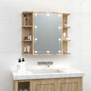 spejlskab med LED-lys 70x16,5x60 cm sonoma-eg