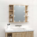 spejlskab med LED-lys 70x16,5x60 cm sonoma-eg