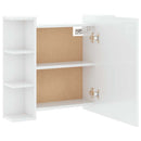 spejlskab med LED-lys 70x16,5x60 cm hvid højglans