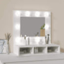 spejlskab med LED-lys 60x31,5x62 cm hvid