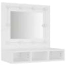 spejlskab med LED-lys 60x31,5x62 cm hvid