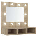 spejlskab med LED-lys 60x31,5x62 cm sonoma-eg