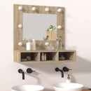 spejlskab med LED-lys 60x31,5x62 cm sonoma-eg