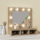 spejlskab med LED-lys 60x31,5x62 cm sonoma-eg