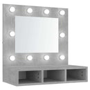 spejlskab med LED-lys 60x31,5x62 cm betongrå