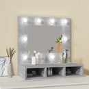 spejlskab med LED-lys 60x31,5x62 cm betongrå