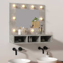 spejlskab med LED-lys 60x31,5x62 cm betongrå