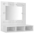 spejlskab med LED-lys 60x31,5x62 cm hvid højglans