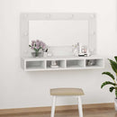 spejlskab med LED-lys 90x31,5x62 cm hvid