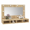 spejlskab med LED-lys 90x31,5x62 cm sonoma-eg