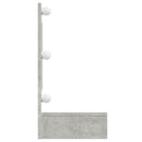 spejlskab med LED-lys 90x31,5x62 cm betongrå