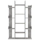 bogreol 86x25,5x140 cm konstrueret træ betongrå
