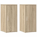 skoskabe 2 stk. 32x35x70 cm konstrueret træ sonoma-eg