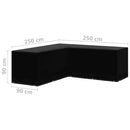 havemøbelovertræk 2 stk. L-formet 12 snørehuller 250x250x90 cm