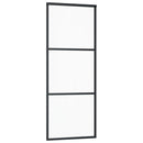 skydedør m. monteringssæt 76x205 cm sikkerhedsglas og aluminium