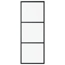 skydedør m. monteringssæt 76x205 cm sikkerhedsglas og aluminium