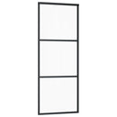 skydedør m. monteringssæt 76x205 cm sikkerhedsglas og aluminium