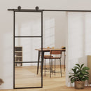 skydedør m. monteringssæt 76x205 cm sikkerhedsglas og aluminium