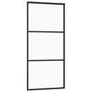 skydedør m. monteringssæt 90x205 cm sikkerhedsglas og aluminium