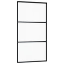 skydedør m. monteringssæt 102x205 cm sikkerhedsglas og aluminium